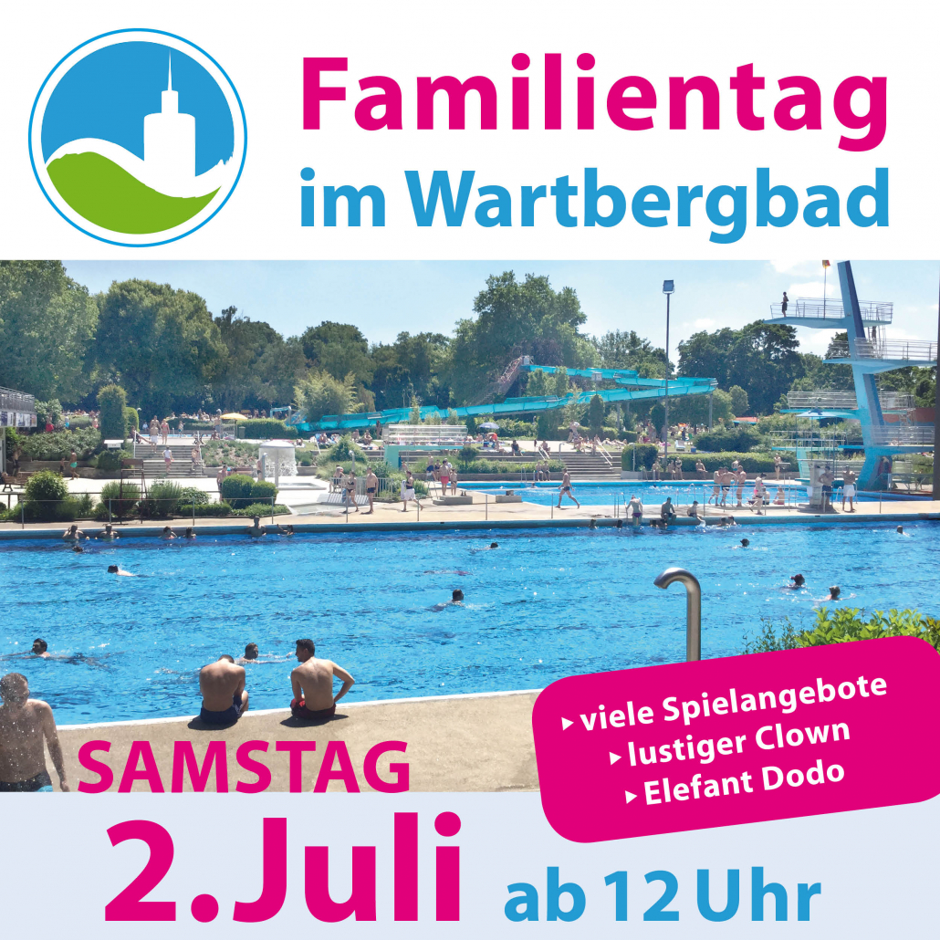 Sharepic für den Familientag im Wartbergbad am 2. Juli 2022