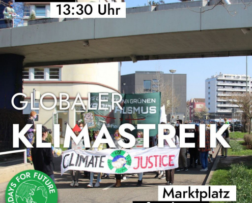 Sharepic für den Globalen Klimastreik am 03.03.2023 in Pforzheim