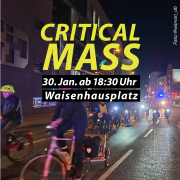 Werbemotiv für die Critical Mass Pforzheim am 30.01.2026