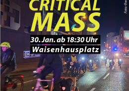 Werbemotiv für die Critical Mass Pforzheim am 30.01.2026