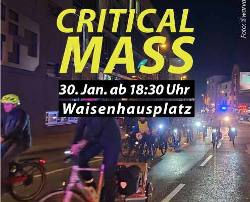 Werbemotiv für die Critical Mass Pforzheim am 30.01.2026