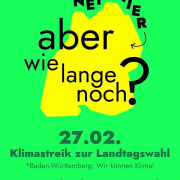 Sharepic von Fridays For Future Pforzheim für den Klimastreik zur Landtagswahl am 27.02.2026 auf dem Pforzheimer Marktplatz