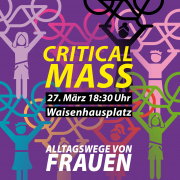 Sharepic für die Critical Mass Pforzheim am 27.03.2026 zum Thema Alltagswege von Frauen