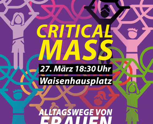 Sharepic für die Critical Mass Pforzheim am 27.03.2026 zum Thema Alltagswege von Frauen